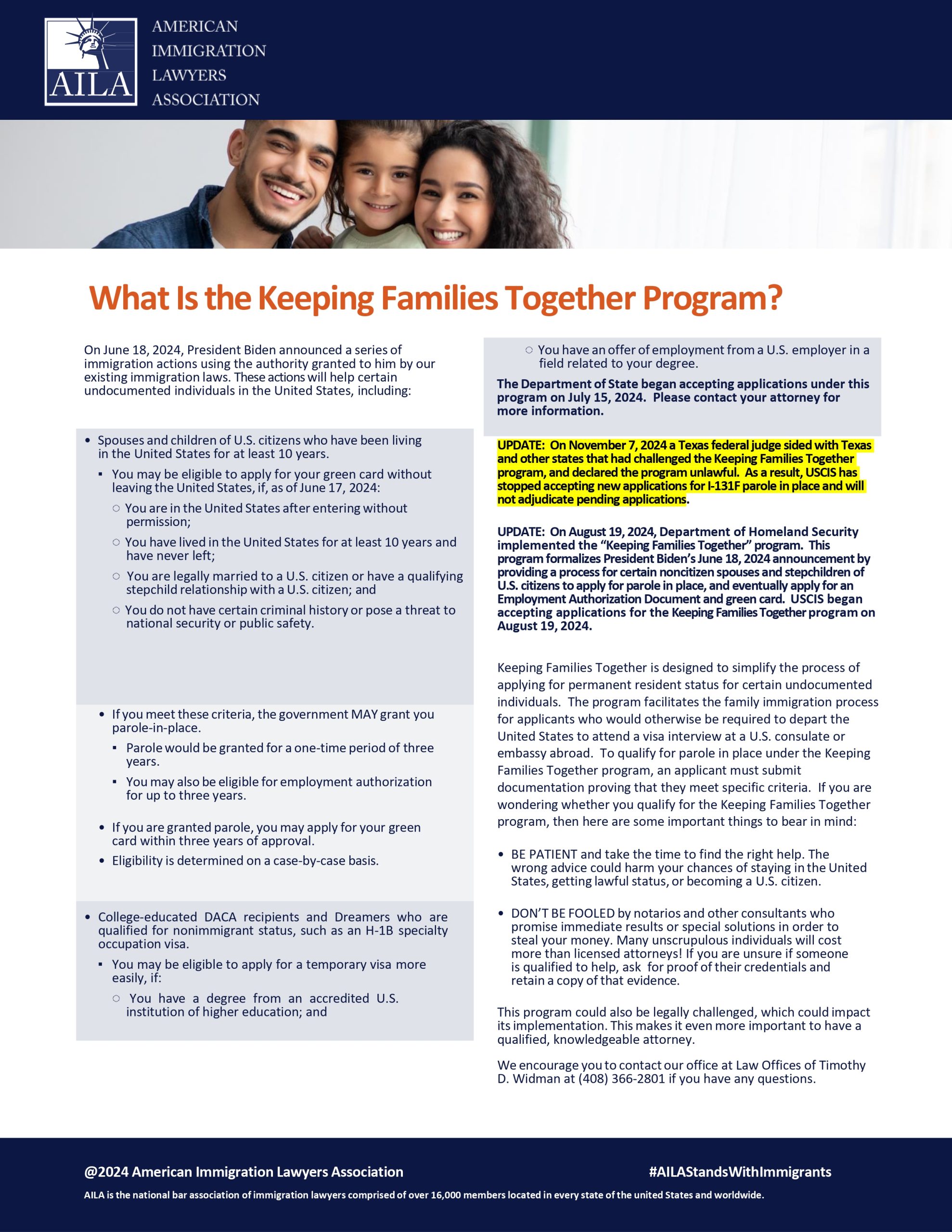 What is the Keeping Families Together Program